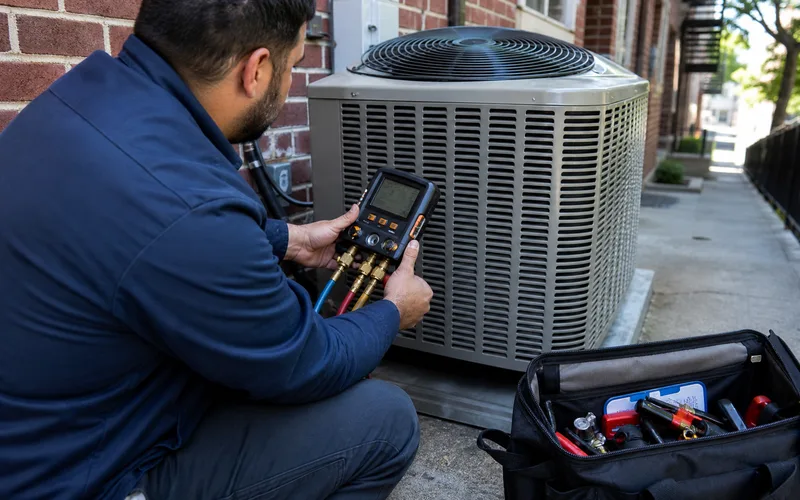 Central air conditioning condenser repair in Fordham the Bronx
