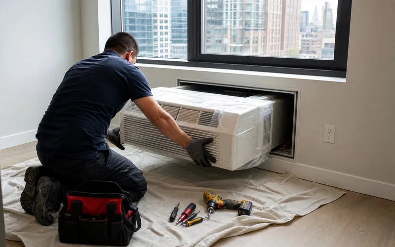 PTAC unit repair in a Bronx apartment building near Fordham