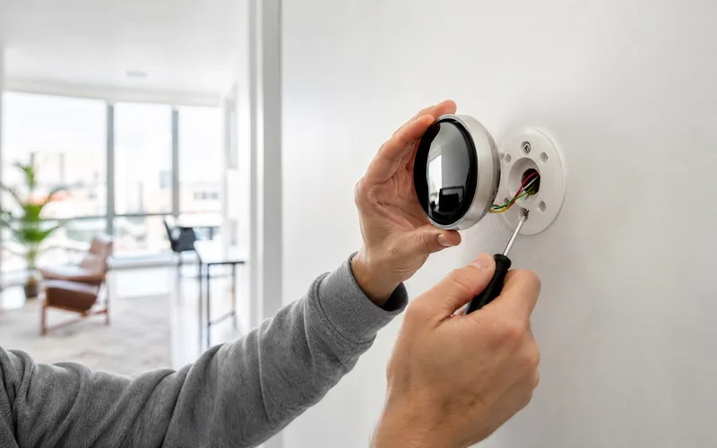 Smart thermostat installation in a Fordham Bronx apartment